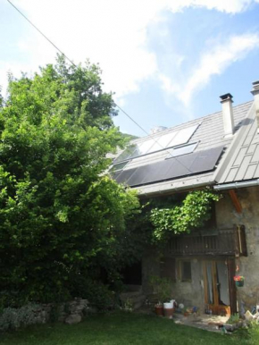Maison verte à la montagne